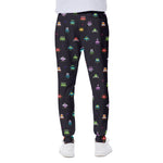 Pixel UFO Aliens Pattern Print Scuba Joggers