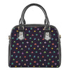 Pixel UFO Aliens Pattern Print Shoulder Handbag