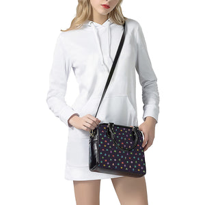 Pixel UFO Aliens Pattern Print Shoulder Handbag