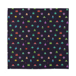 Pixel UFO Aliens Pattern Print Silk Bandana