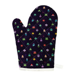 Pixel UFO Aliens Pattern Print Single Oven Mitt