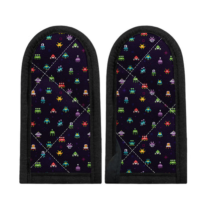 Pixel UFO Aliens Pattern Print Skillet Handle Cover