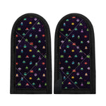 Pixel UFO Aliens Pattern Print Skillet Handle Cover