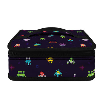 Pixel UFO Aliens Pattern Print Small Lunch Bag