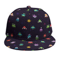 Pixel UFO Aliens Pattern Print Snapback Cap