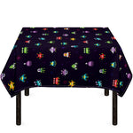 Pixel UFO Aliens Pattern Print Tablecloth