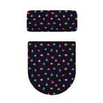 Pixel UFO Aliens Pattern Print Toilet Lid And Tank Cover Set