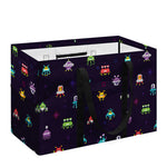 Pixel UFO Aliens Pattern Print Utility Tote Bag