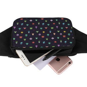 Pixel UFO Aliens Pattern Print Waist Bag