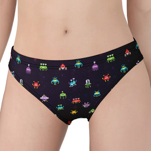 Pixel UFO Aliens Pattern Print Women's Panties