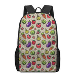 Pixel Vegetables Pattern Print 17 Inch Backpack