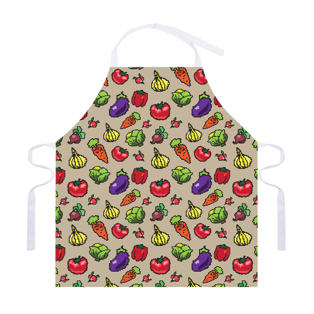 Pixel Vegetables Pattern Print Adjustable Apron