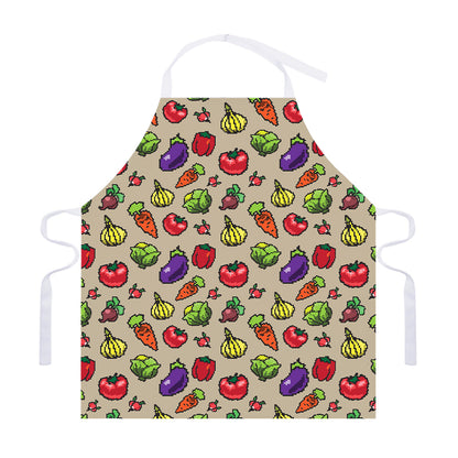 Pixel Vegetables Pattern Print Adjustable Apron