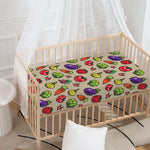 Pixel Vegetables Pattern Print Baby Crib Sheet
