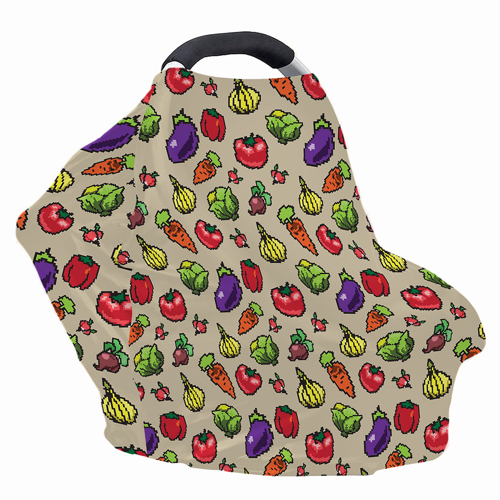 Pixel Vegetables Pattern Print Baby Seat Cover