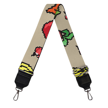 Pixel Vegetables Pattern Print Bag Strap