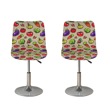 Pixel Vegetables Pattern Print Bar Stool Covers