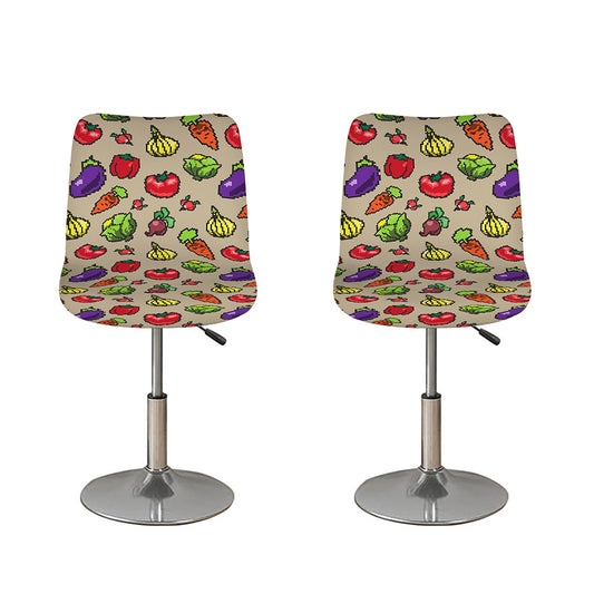 Pixel Vegetables Pattern Print Bar Stool Covers