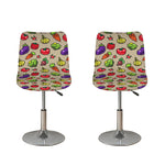 Pixel Vegetables Pattern Print Bar Stool Covers