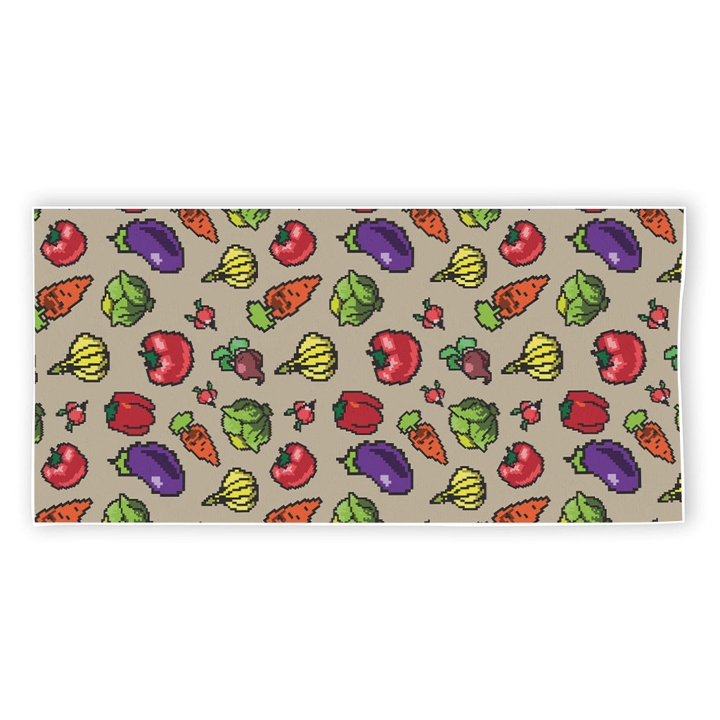 Pixel Vegetables Pattern Print Beach Towel