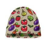 Pixel Vegetables Pattern Print Beanie