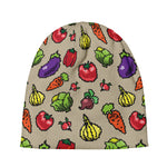 Pixel Vegetables Pattern Print Beanie
