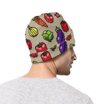Pixel Vegetables Pattern Print Beanie