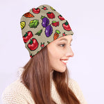 Pixel Vegetables Pattern Print Beanie