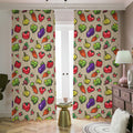 Pixel Vegetables Pattern Print Dimout Pencil Pleat Curtains