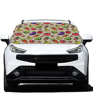 Pixel Vegetables Pattern Print Car Windshield Snow Cover