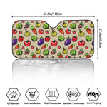 Pixel Vegetables Pattern Print Car Windshield Sun Shade