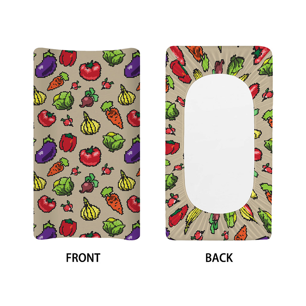 Pixel Vegetables Pattern Print Changing Pad Cover