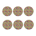 Pixel Vegetables Pattern Print Coaster Set
