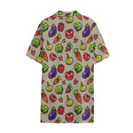 Pixel Vegetables Pattern Print Cotton Hawaiian Shirt