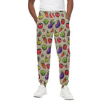 Pixel Vegetables Pattern Print Cotton Pants