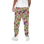 Pixel Vegetables Pattern Print Cotton Pants