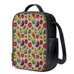 Pixel Vegetables Pattern Print Crossbody Lunch Bag
