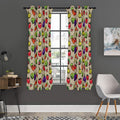 Pixel Vegetables Pattern Print Grommet Curtain Panels