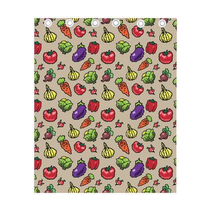 Pixel Vegetables Pattern Print Curtain