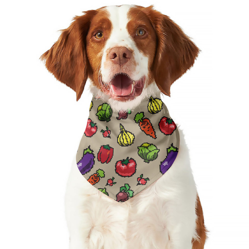 Pixel Vegetables Pattern Print Dog Bandana