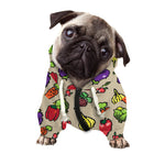 Pixel Vegetables Pattern Print Dog Zip Up Hoodie
