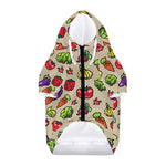 Pixel Vegetables Pattern Print Dog Zip Up Hoodie
