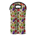 Pixel Vegetables Pattern Print Double Neoprene Wine Tote