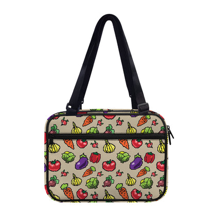 Pixel Vegetables Pattern Print Double Strap Bible Bag