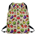 Pixel Vegetables Pattern Print Drawstring Backpack
