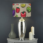 Pixel Vegetables Pattern Print Drum Lamp Shade