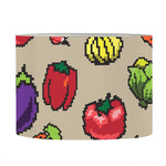 Pixel Vegetables Pattern Print Drum Lamp Shade