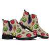 Pixel Vegetables Pattern Print Flat Ankle Boots