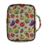 Pixel Vegetables Pattern Print Front Pocket Bible Bag
