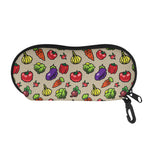 Pixel Vegetables Pattern Print Glasses Case